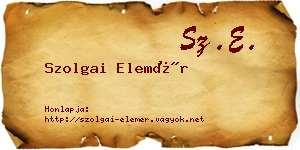 Szolgai Elemér névjegykártya