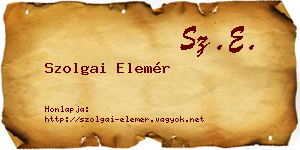 Szolgai Elemér névjegykártya