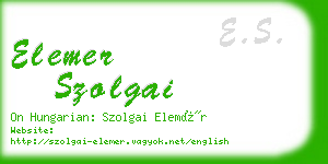 elemer szolgai business card